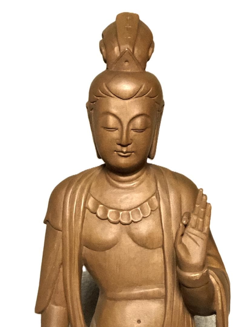 【 春山作 聖観音菩薩立像 】　一木造　高さ64ｃｍ