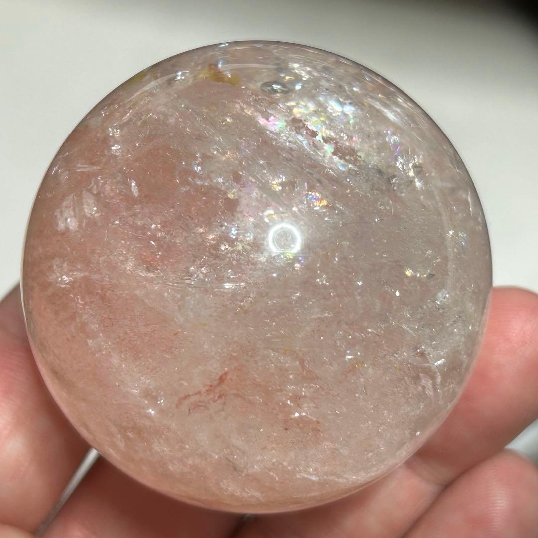 ピンククォーツ　ピンクアゼツライト　スフィア　天然石　置物