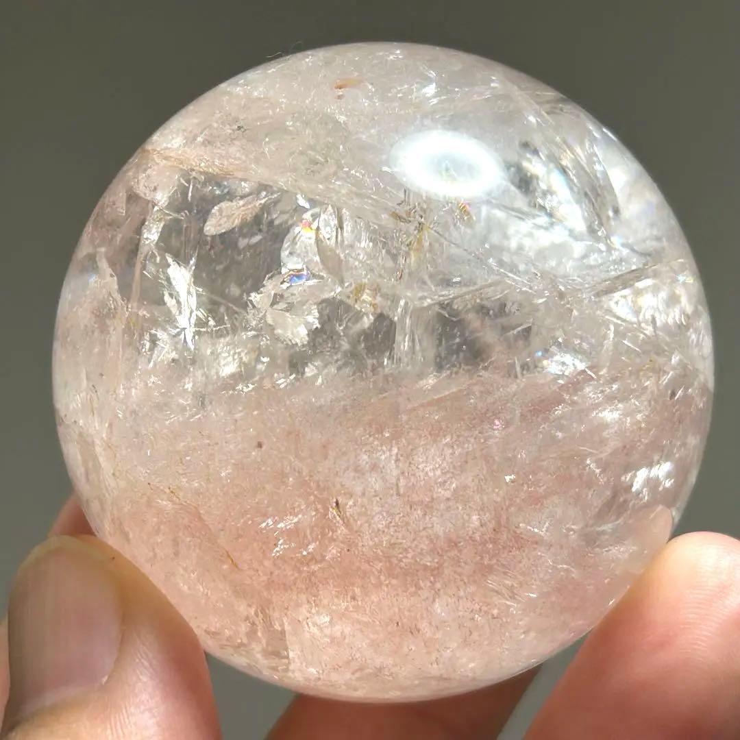 ピンククォーツ　ピンクアゼツライト　スフィア　天然石　置物