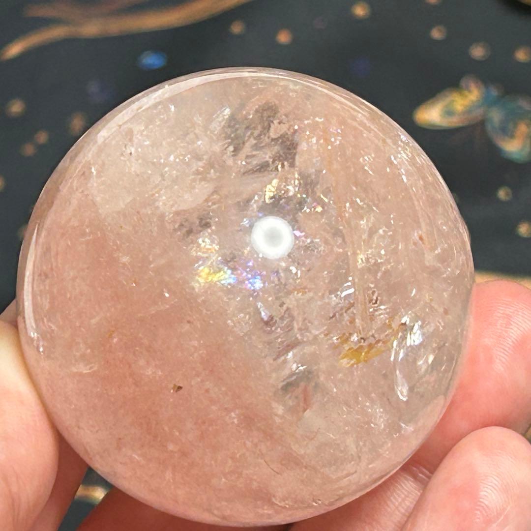 ピンククォーツ　ピンクアゼツライト　スフィア　天然石　置物