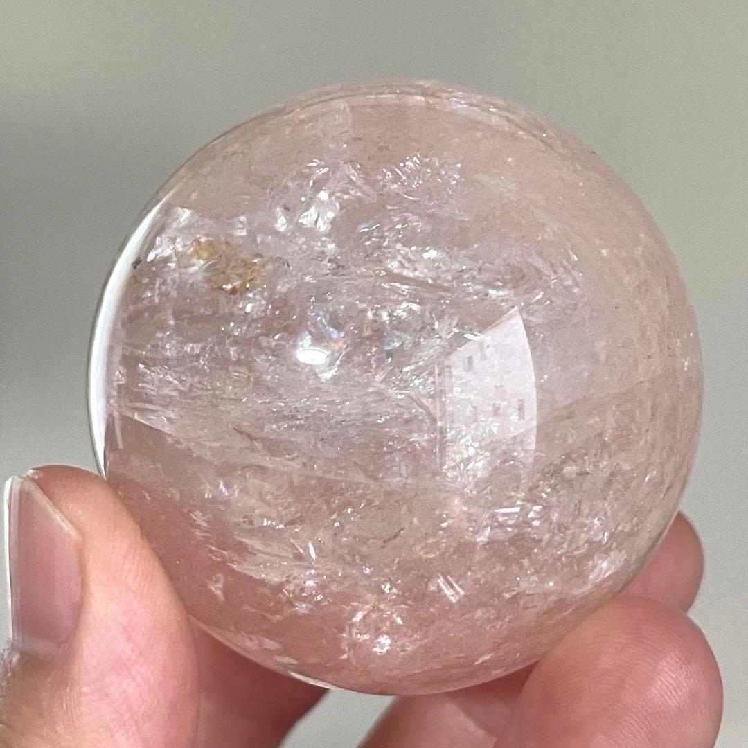 ピンククォーツ　ピンクアゼツライト　スフィア　天然石　置物