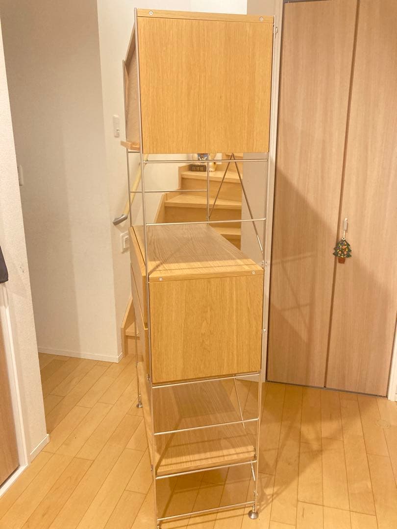 無印良品 ステンレスユニットシェルフ オーク材 フラップ扉 引き出し2個