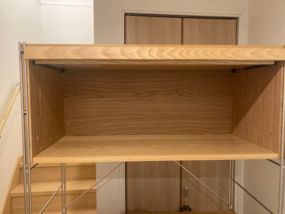 無印良品 ステンレスユニットシェルフ オーク材 フラップ扉 引き出し2個