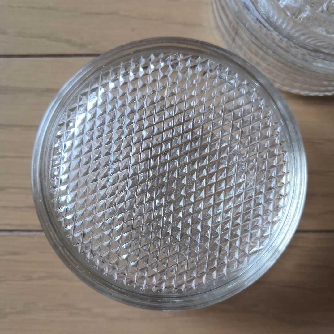 ヴィンテージ硝子バラ薔薇蓋付きガラスキャニスターセットシュガーミルク小物入れ