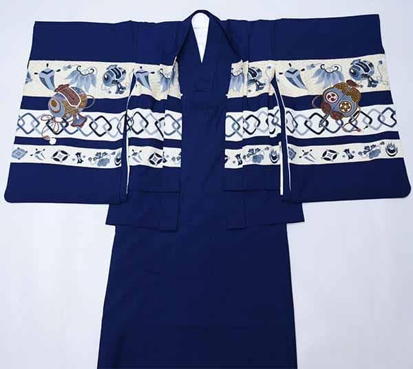 七五三 5歳 羽織 袴 着物フルセット 肩上有り腰上無し NO37696