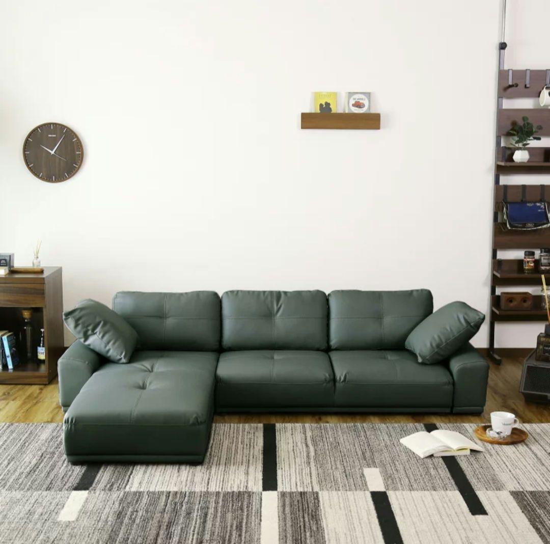 3人掛け　カウチソファ　ロータイプ　Doris クッション2個付属