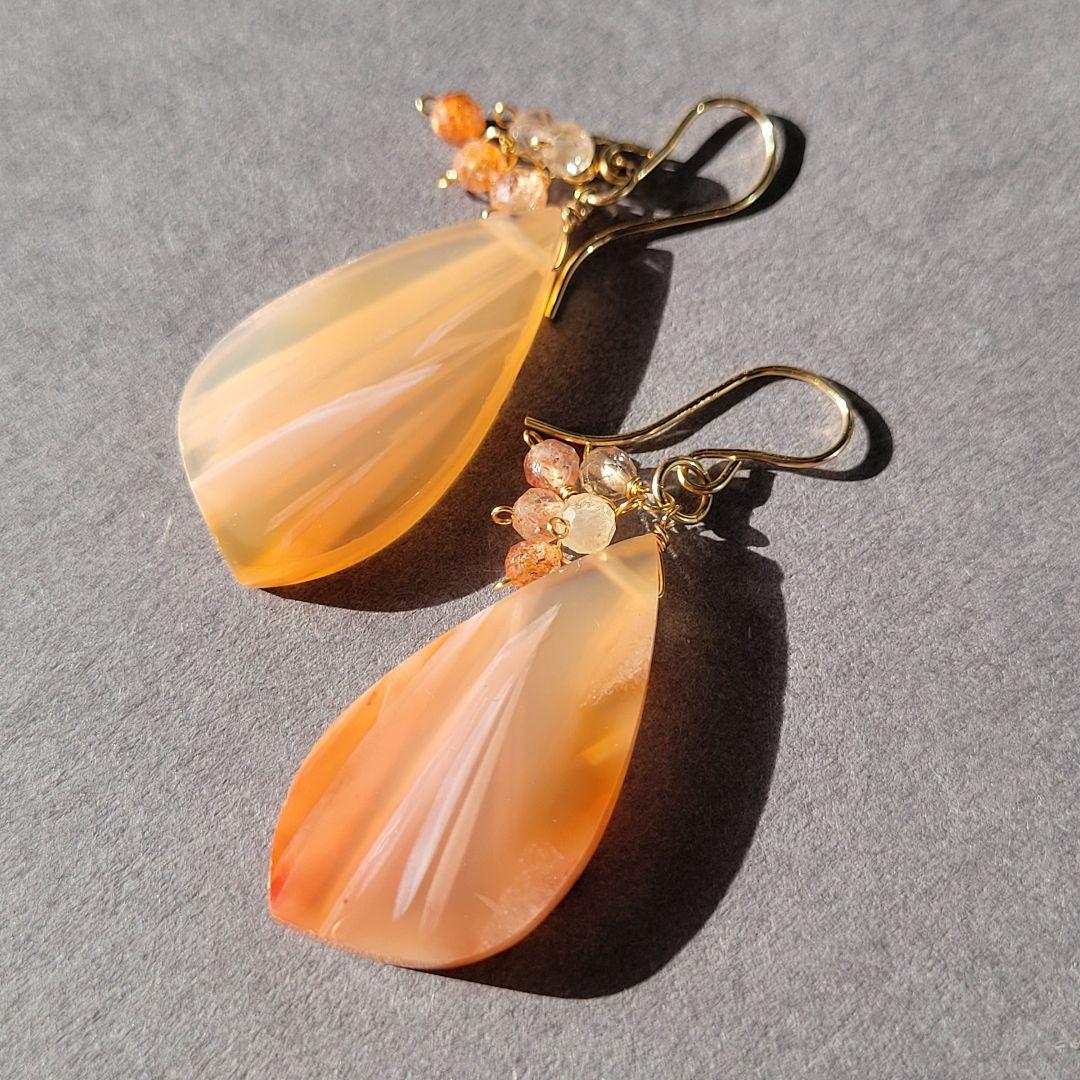 1点物☆ シュガーパームフォッシル  ピアス