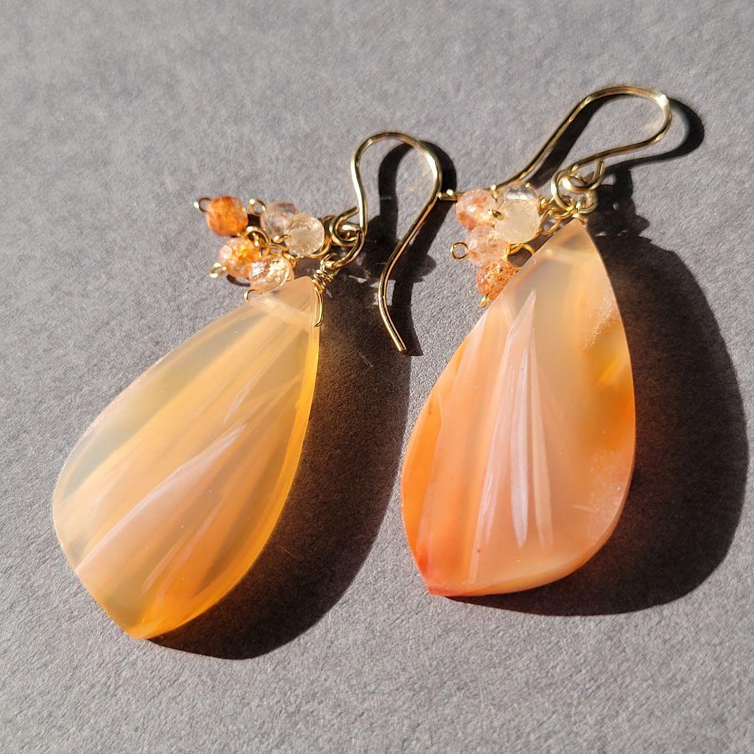 1点物☆ シュガーパームフォッシル  ピアス