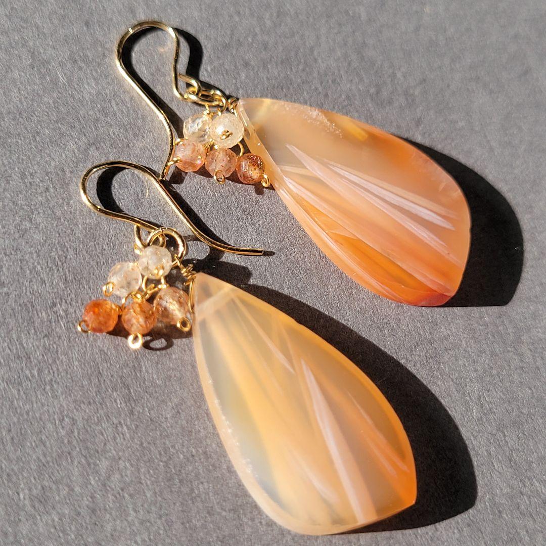 1点物☆ シュガーパームフォッシル  ピアス