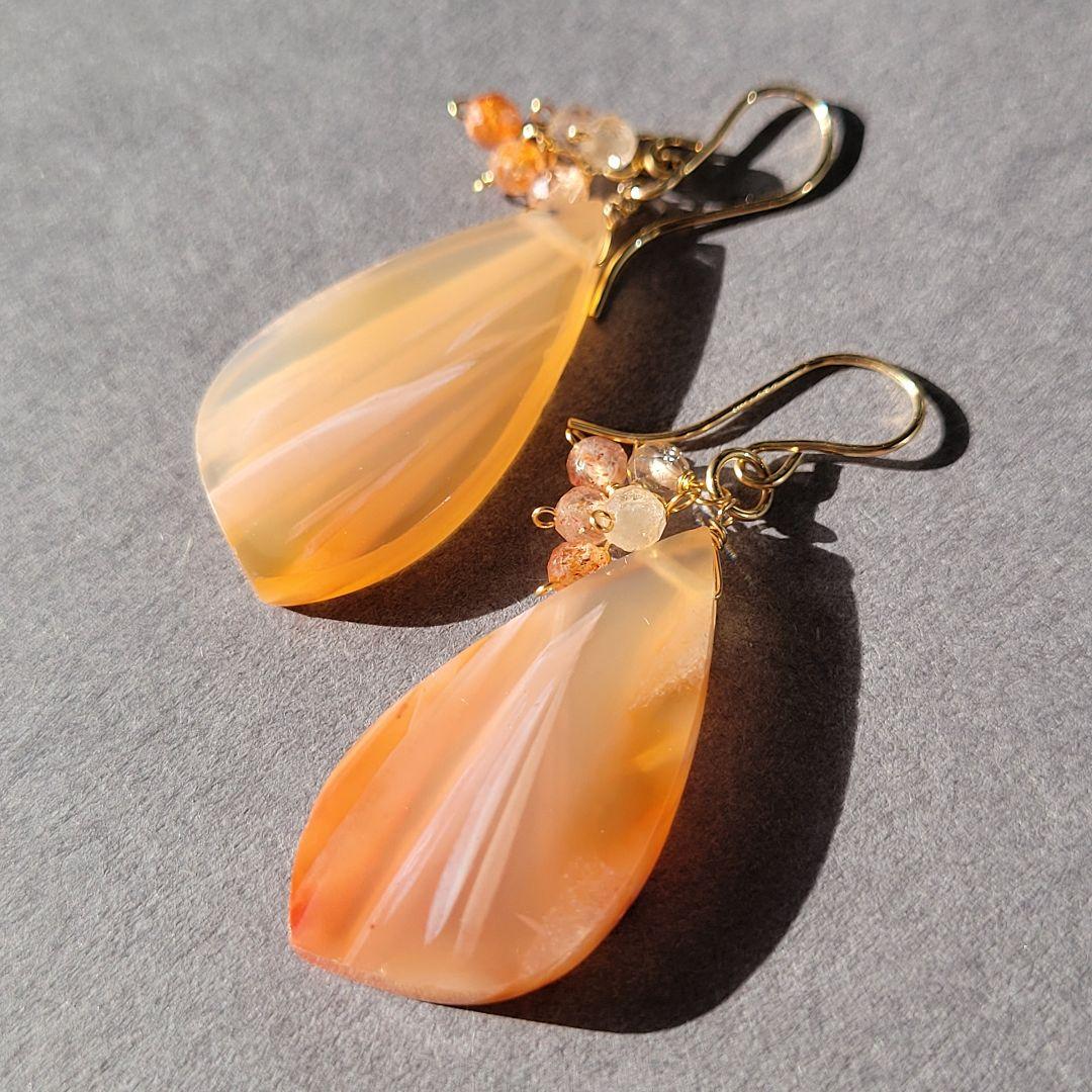 1点物☆ シュガーパームフォッシル  ピアス