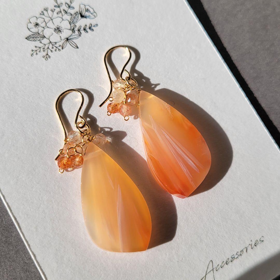 1点物☆ シュガーパームフォッシル  ピアス