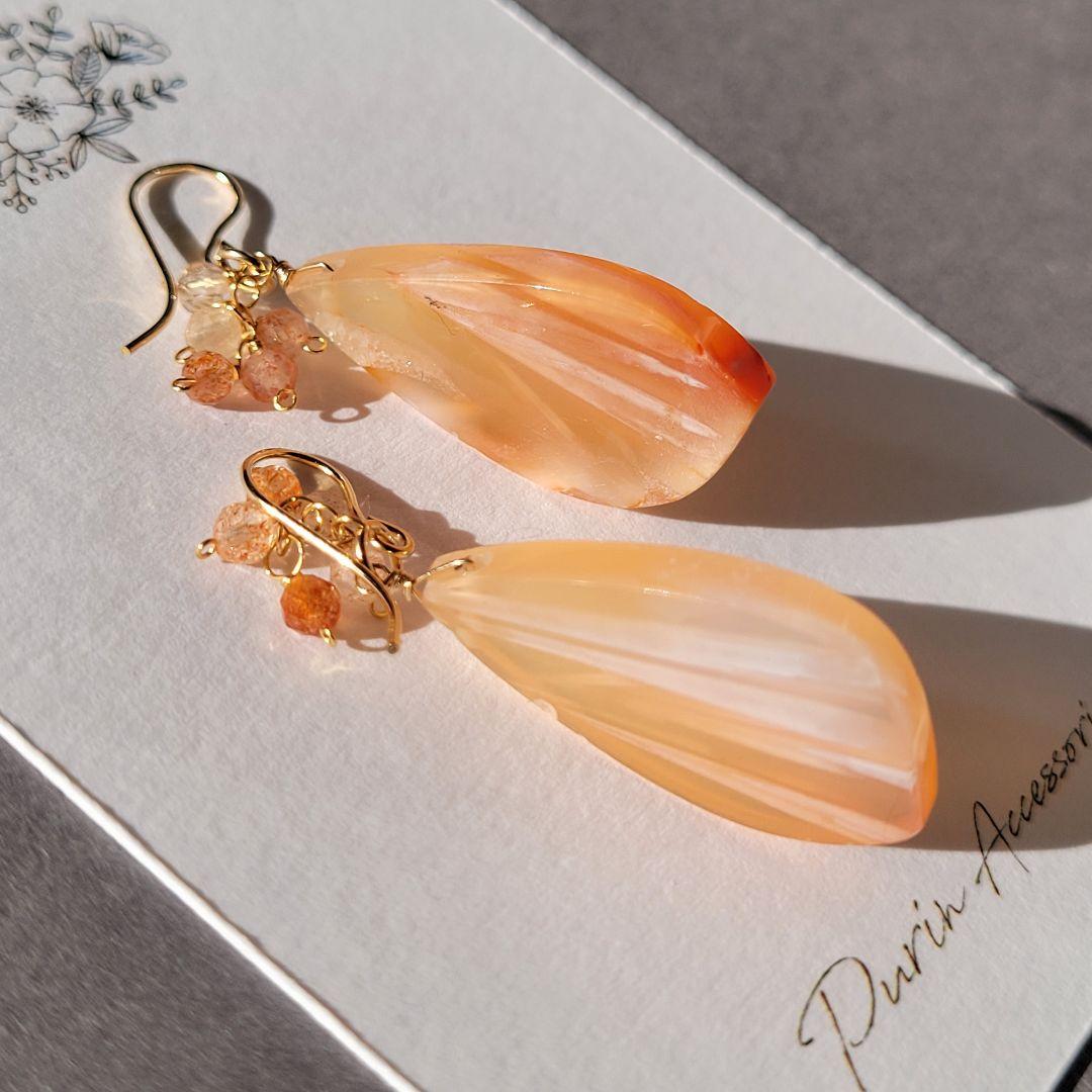 1点物☆ シュガーパームフォッシル  ピアス