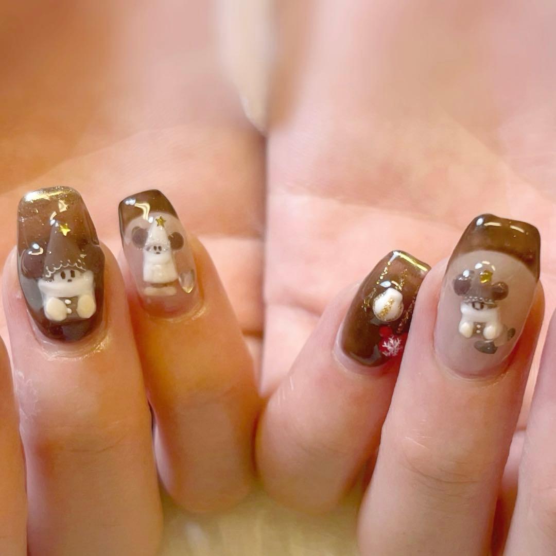 【現品】ネイルパーツ リルリンリン ミニチュアサイズ ショートネイル クリスマス