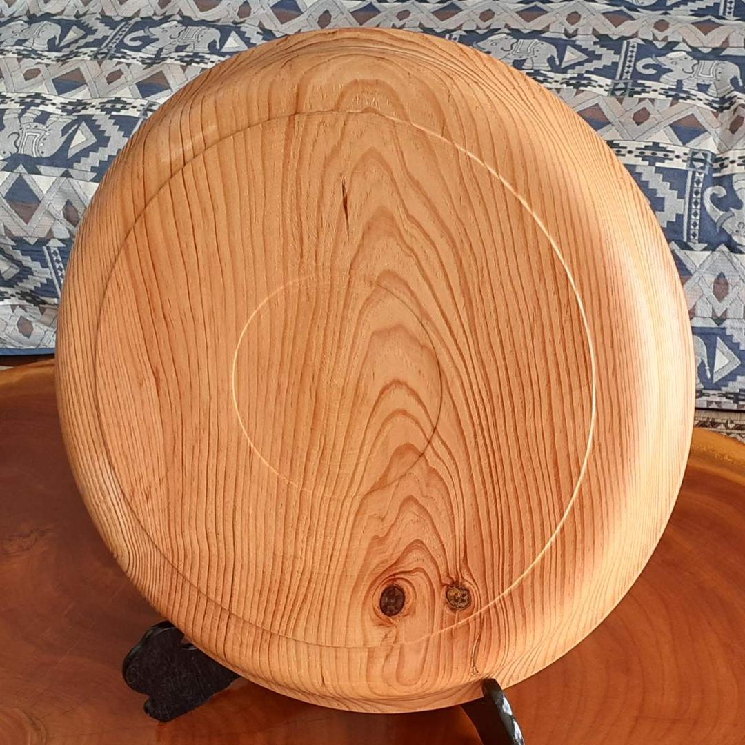 お盆 肥松 幅52.6cm 高5.5cm 山藤耕子 無心 名匠の筆が宿る超銘木