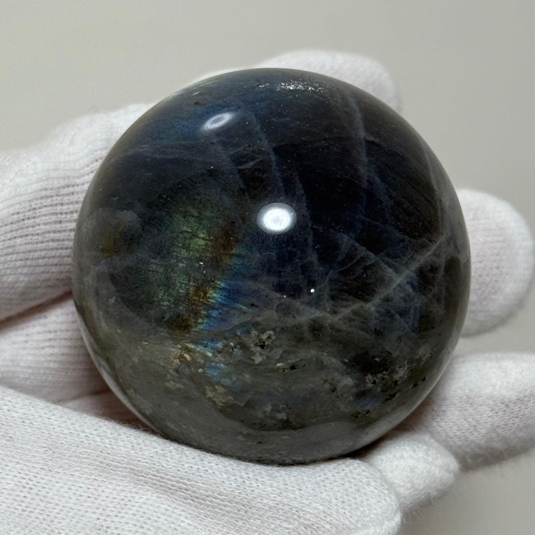 ラブラドライト　スフィア　ライトブルーシラー　マダガスカル産　天然石