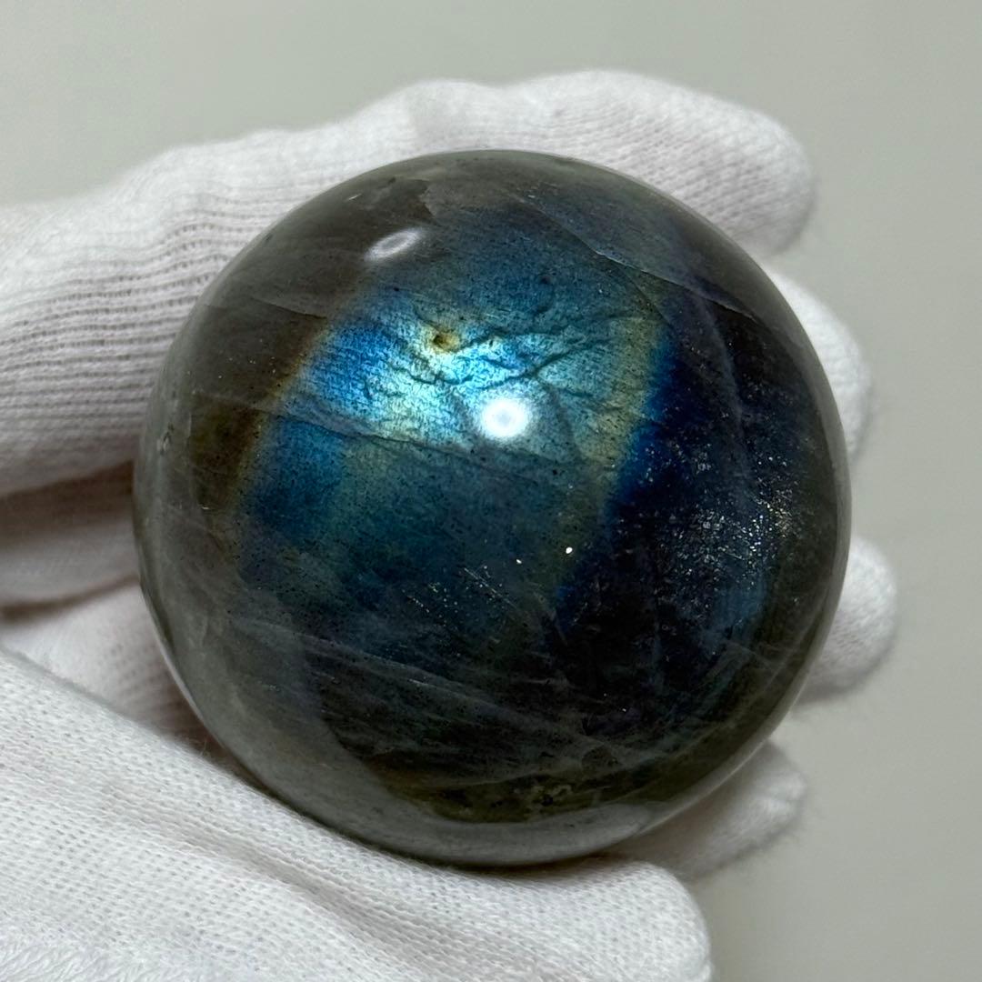 ラブラドライト　スフィア　ライトブルーシラー　マダガスカル産　天然石