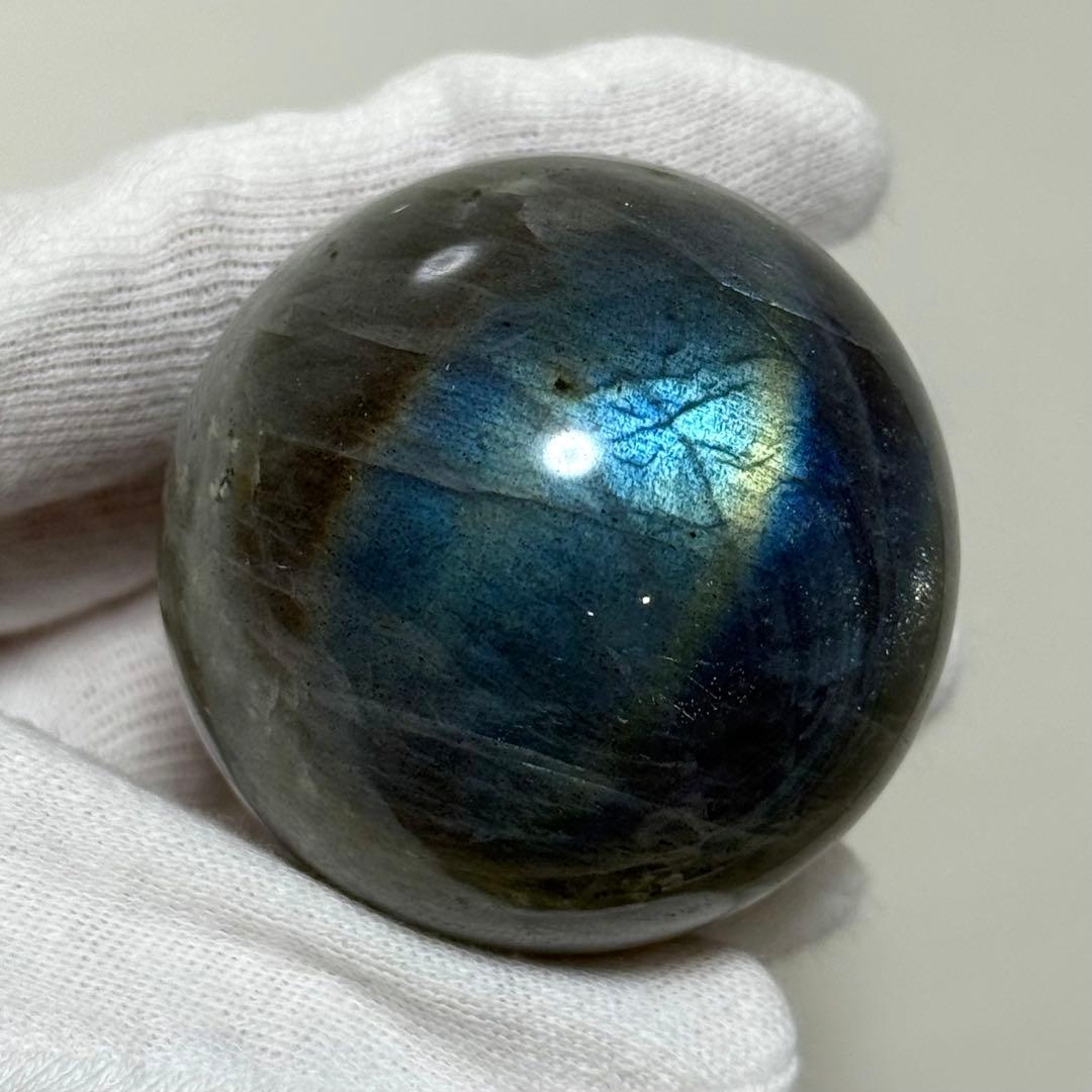 ラブラドライト　スフィア　ライトブルーシラー　マダガスカル産　天然石