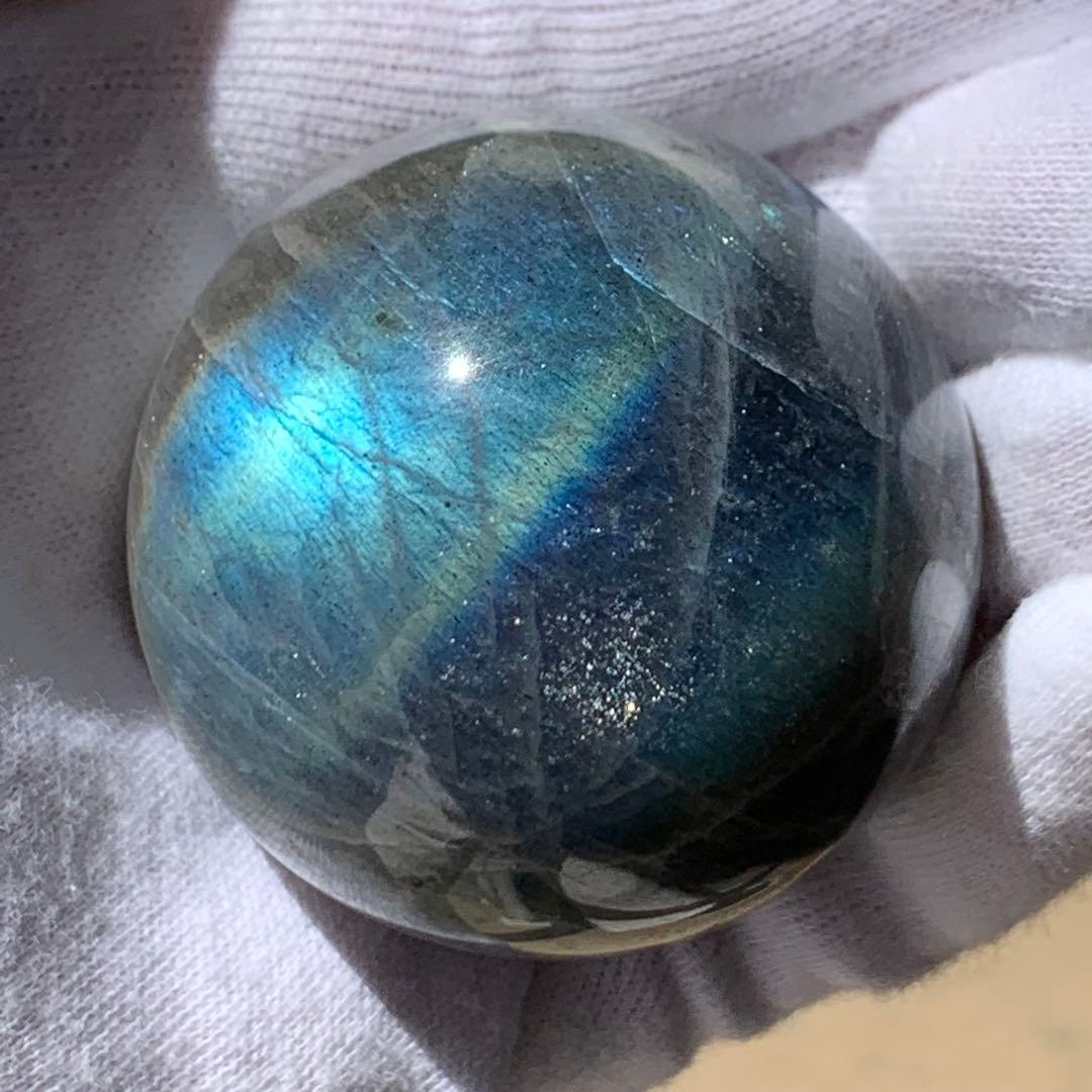 ラブラドライト　スフィア　ライトブルーシラー　マダガスカル産　天然石