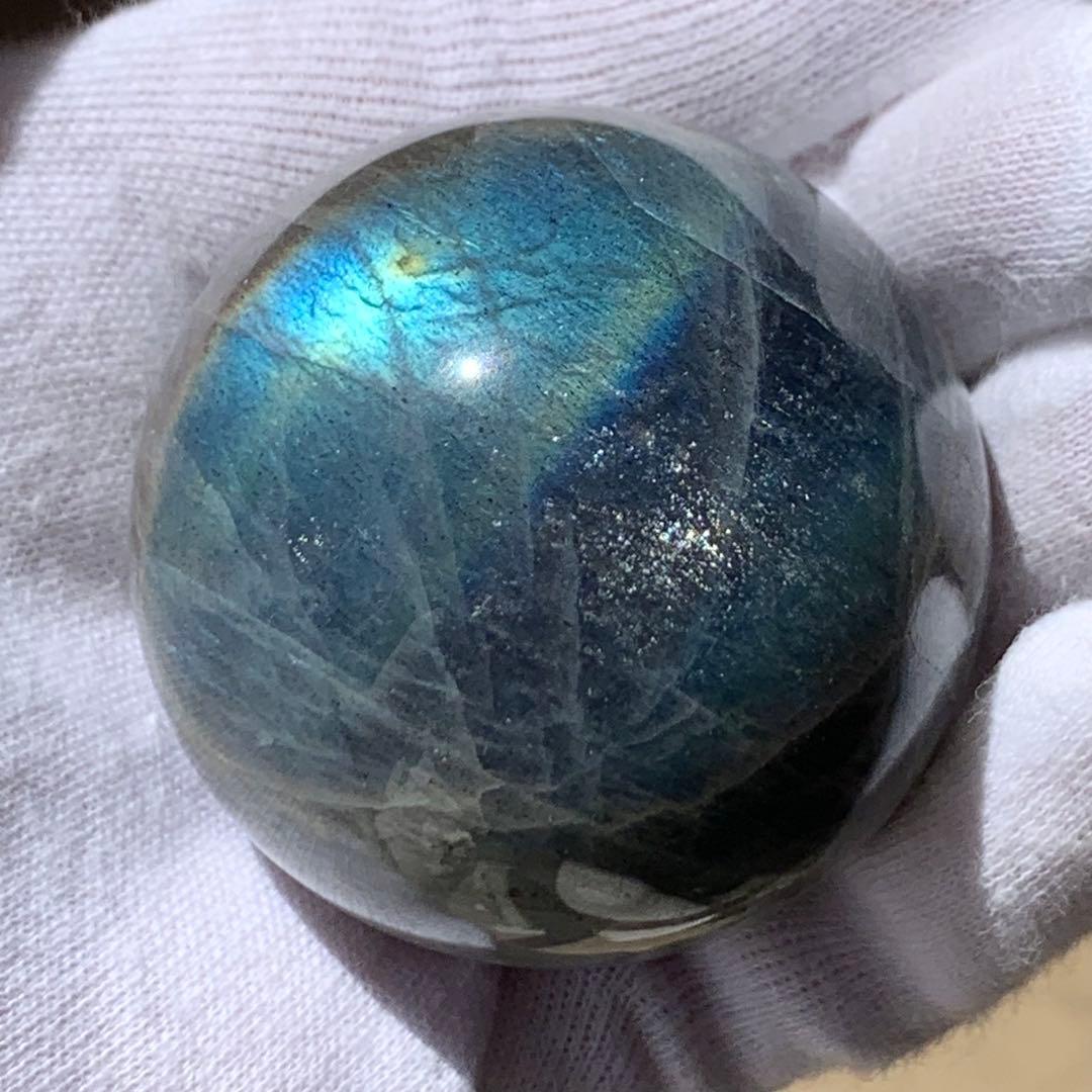 ラブラドライト　スフィア　ライトブルーシラー　マダガスカル産　天然石