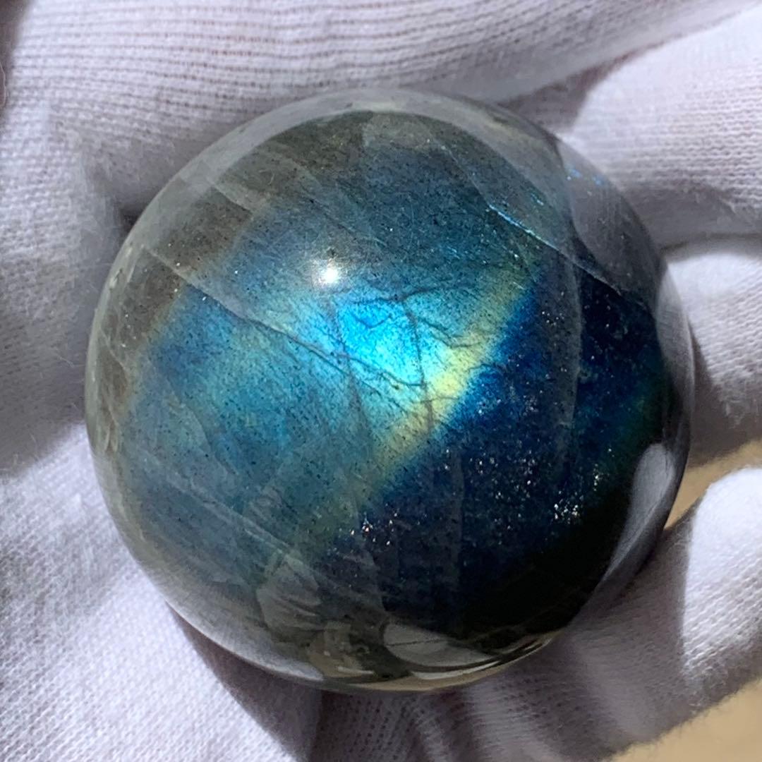 ラブラドライト　スフィア　ライトブルーシラー　マダガスカル産　天然石