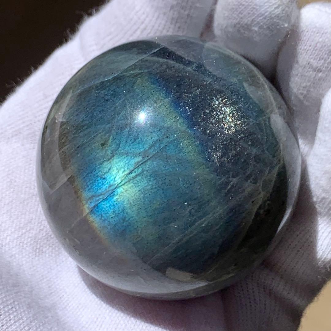 ラブラドライト　スフィア　ライトブルーシラー　マダガスカル産　天然石