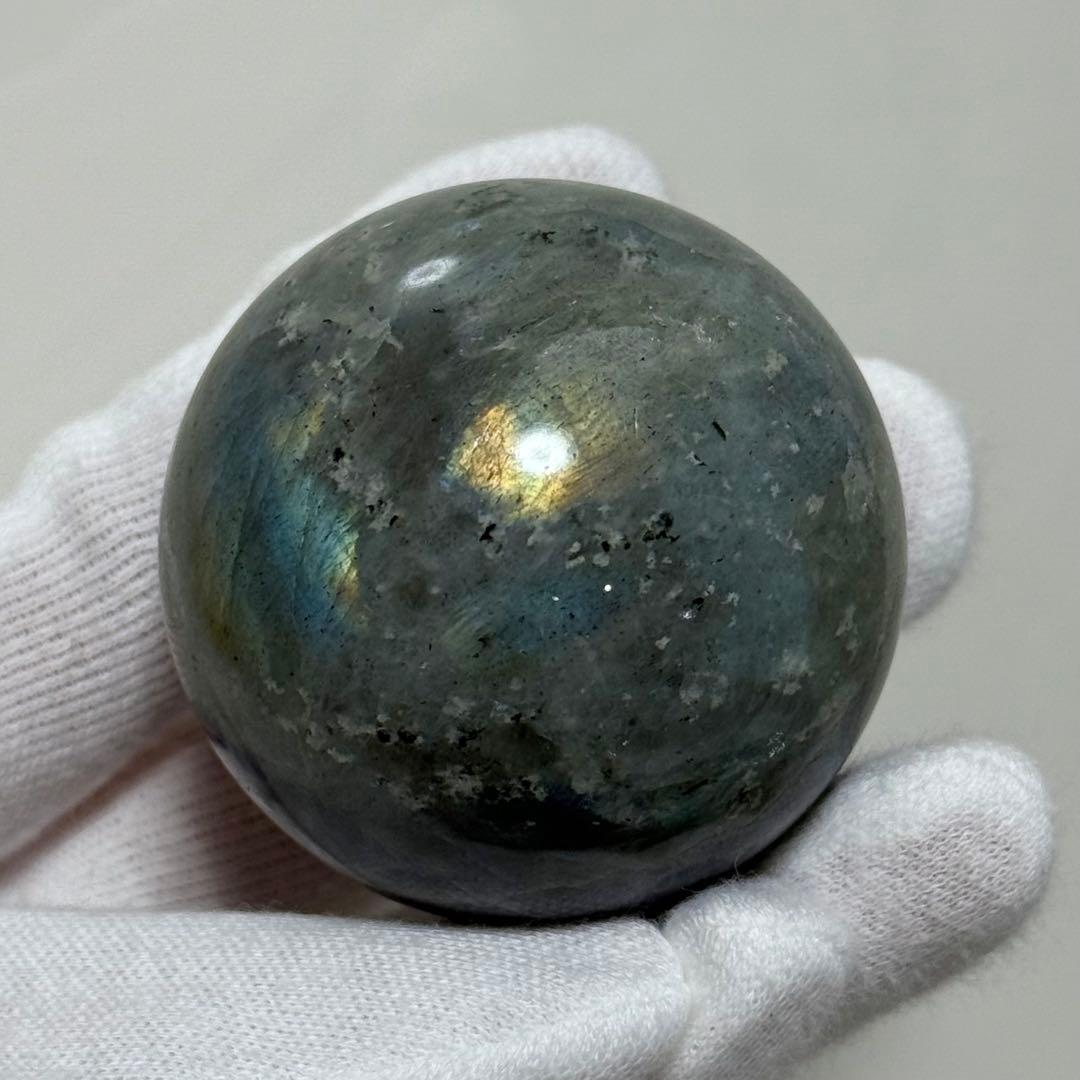 ラブラドライト　スフィア　ライトブルーシラー　マダガスカル産　天然石