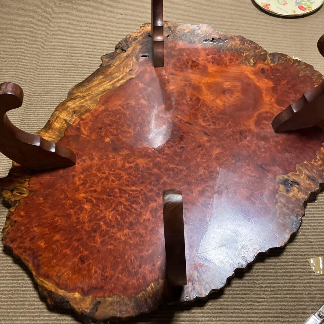 花梨　天然木　一枚板　瘤　花台　座卓　テーブル 家具　カリン