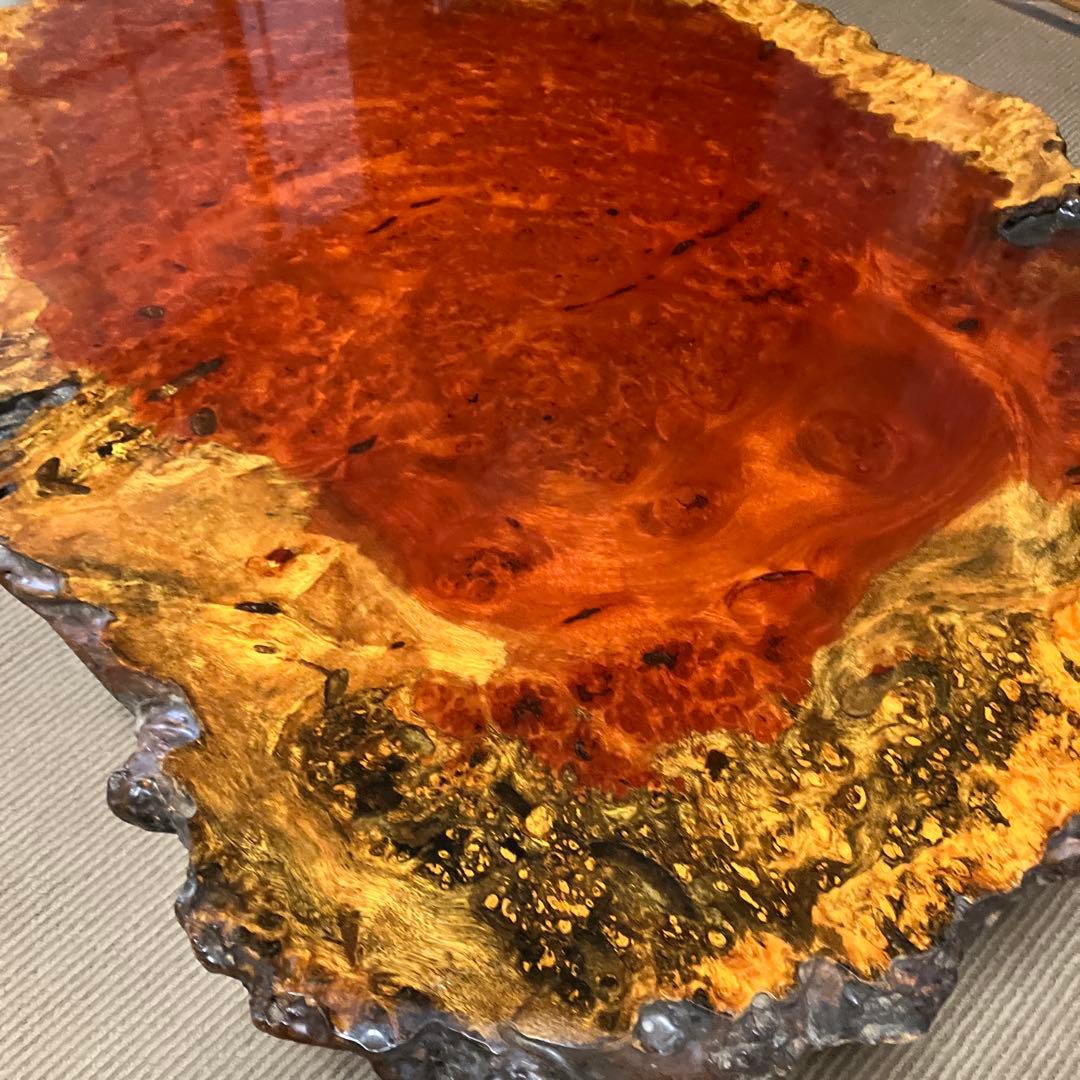 花梨　天然木　一枚板　瘤　花台　座卓　テーブル 家具　カリン