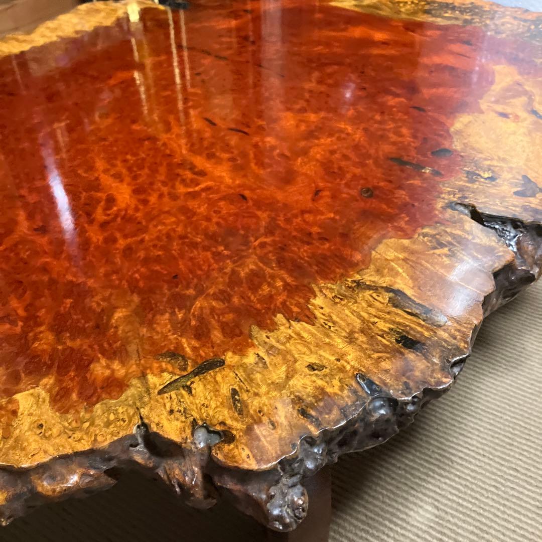 花梨　天然木　一枚板　瘤　花台　座卓　テーブル 家具　カリン
