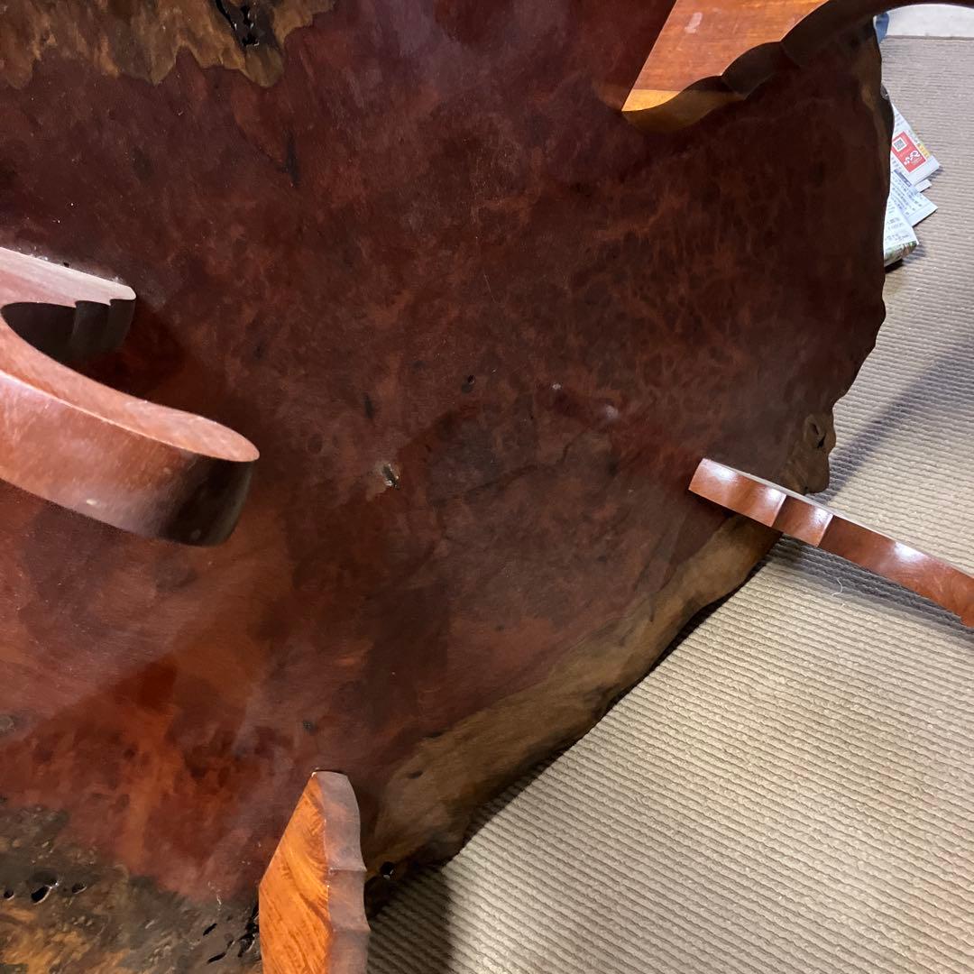 花梨　天然木　一枚板　瘤　花台　座卓　テーブル 家具　カリン