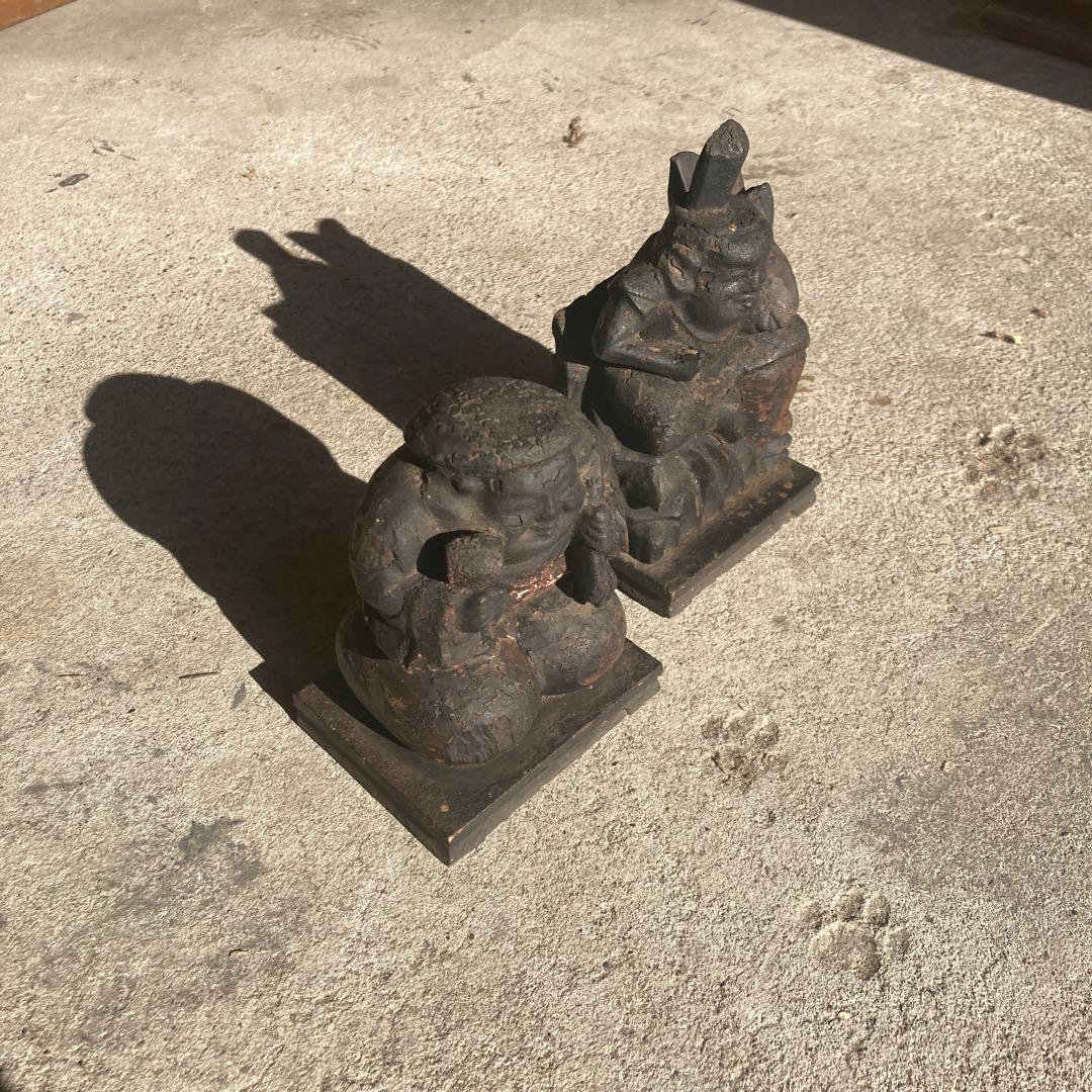 恵比寿像　木彫り　骨董