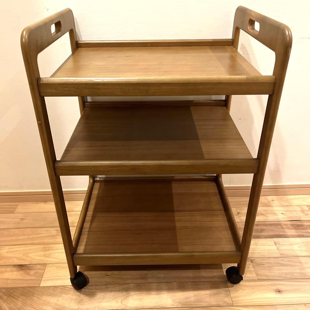 カリモク karimoku キッチンワゴン　キャスター　木製　高級　3段