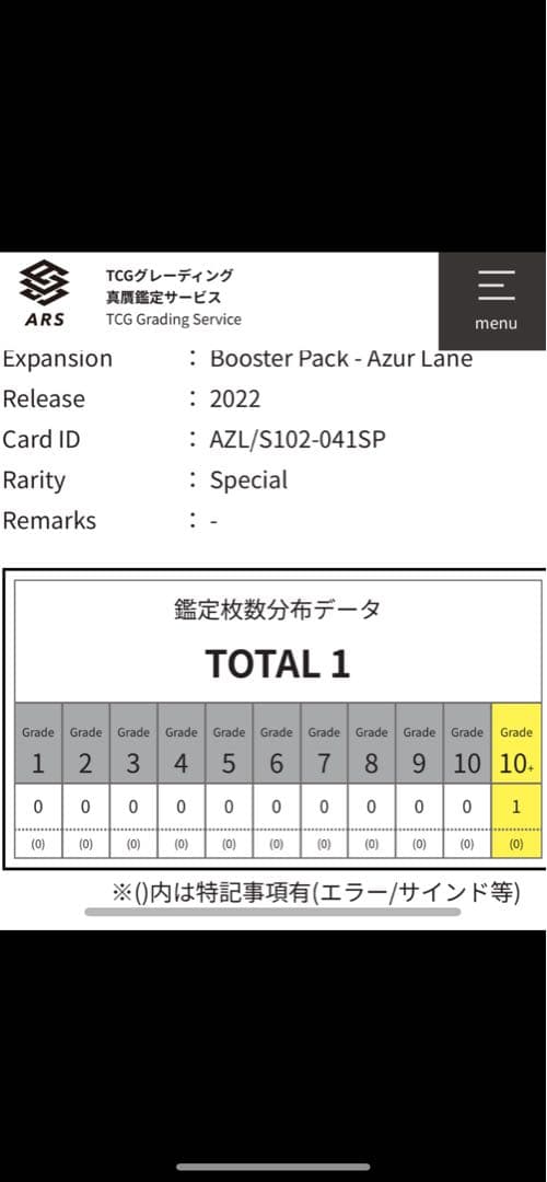 ヴァイスシュヴァルツ 花月 サイン入り グレード10＋