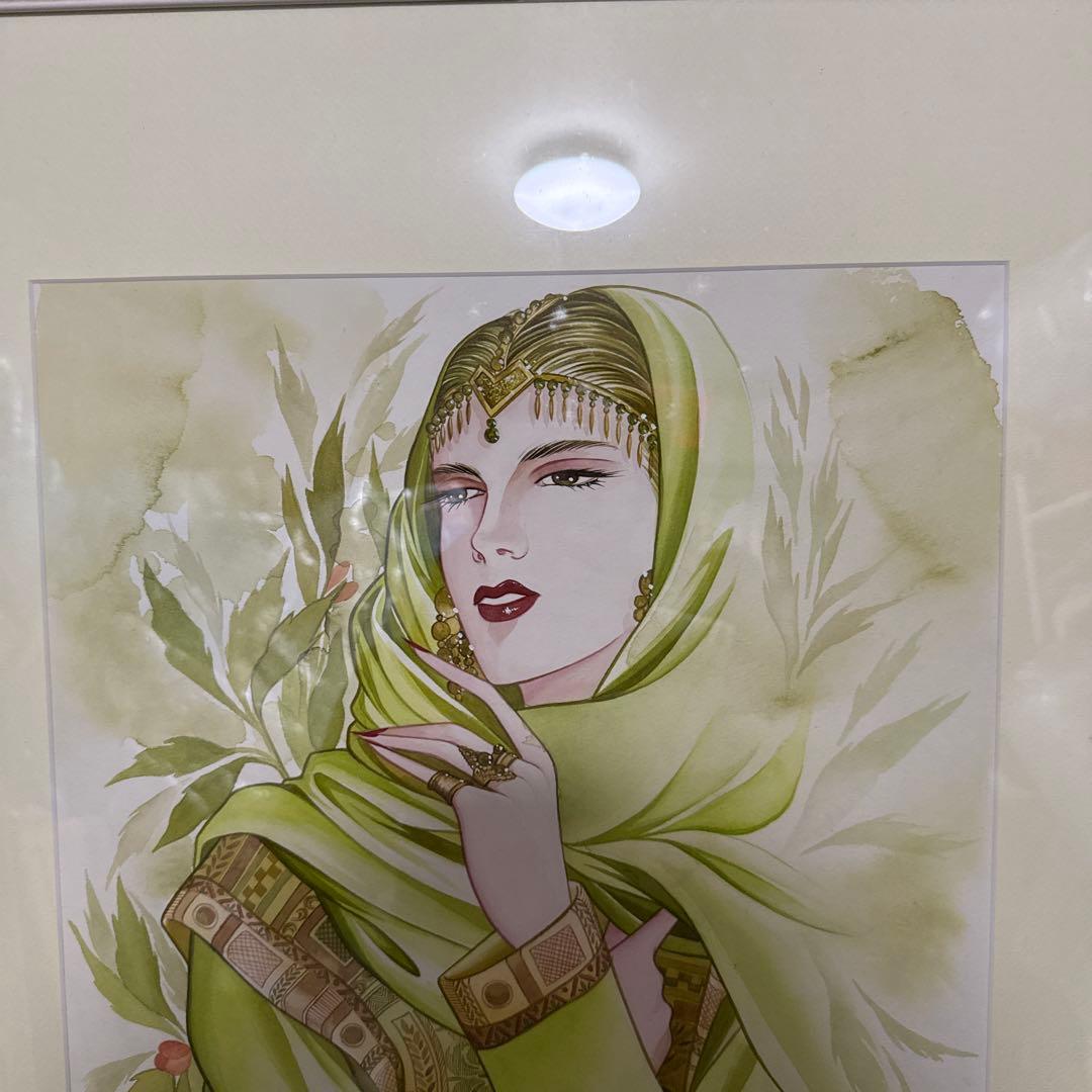 くげ じゅんこ 水彩画 サイン 額縁 付き 75×60cm - メルカリ