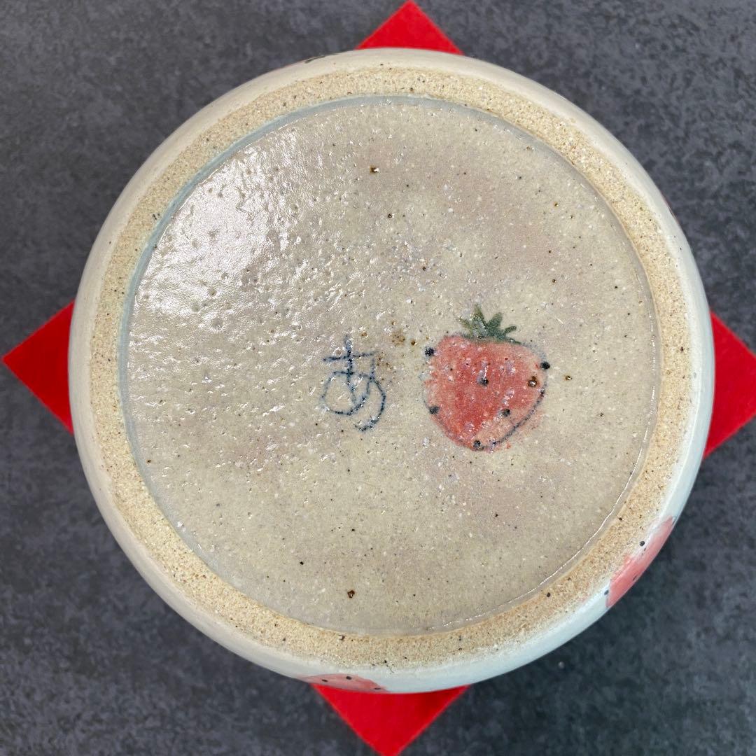 新品【やまぐちあさこ】粉引きイチゴうさぎの鏡餅(大)