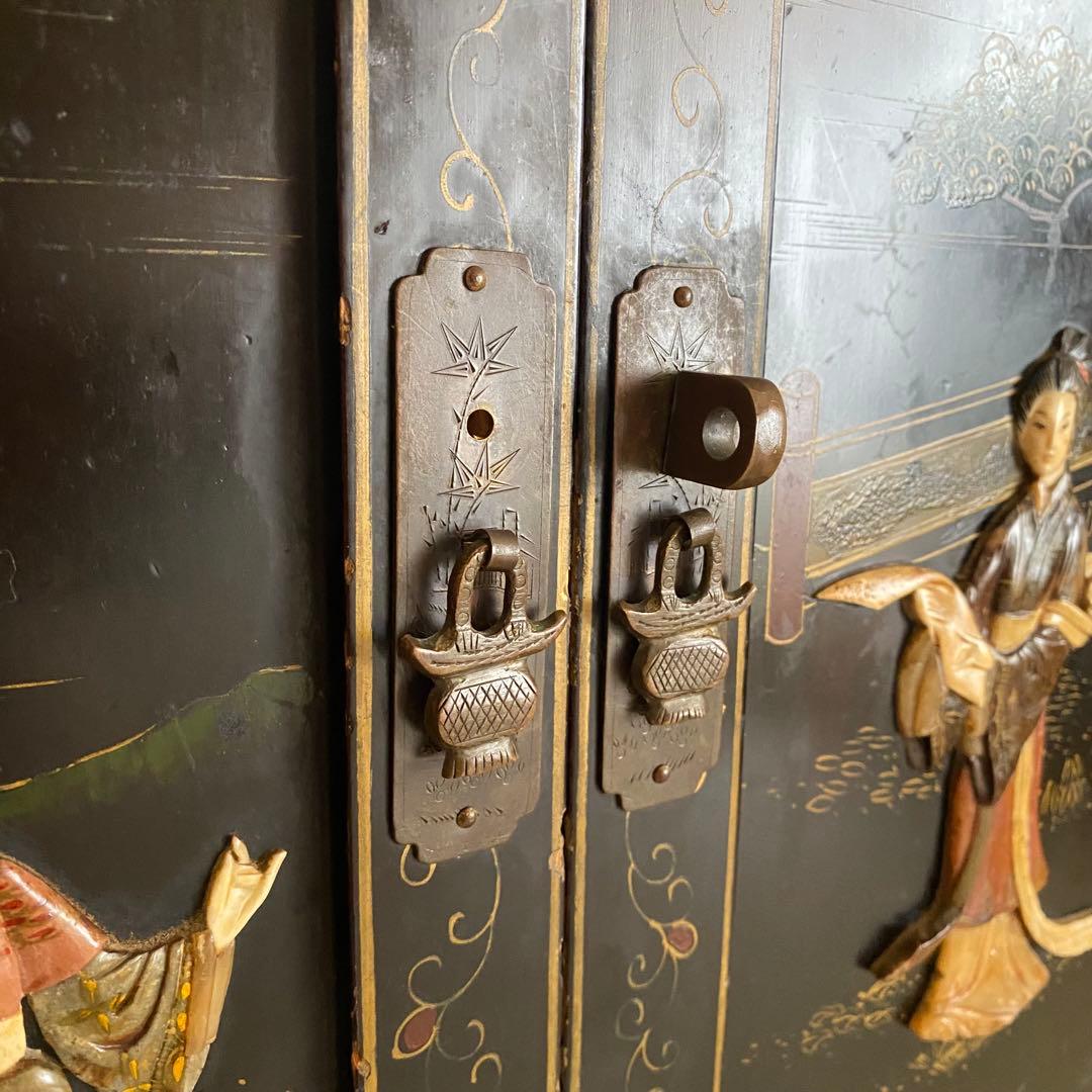 中国 アンティーク キャビネット 李朝家具 中国家具 象嵌 和モダン