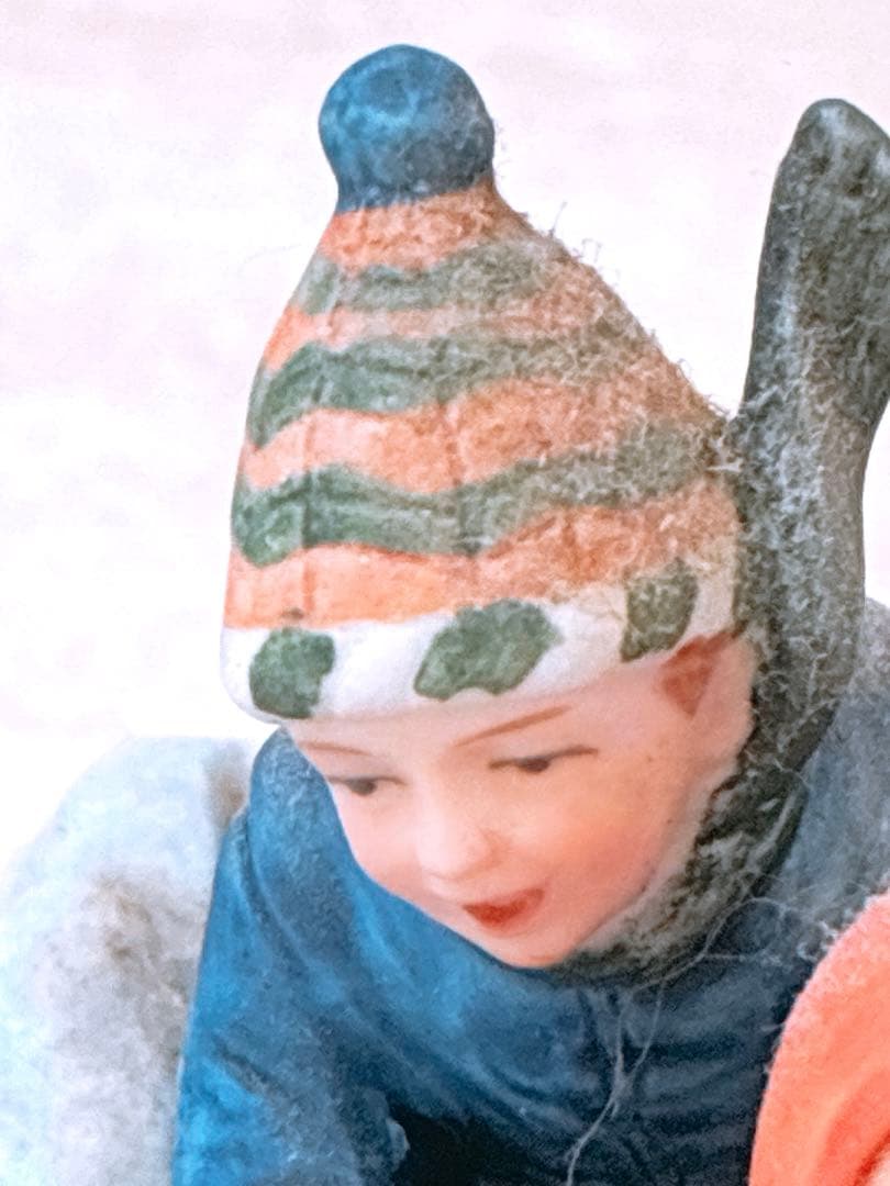 ノーマン・ロックウェル 陶磁器 置物 Downhill Racer 1983年製