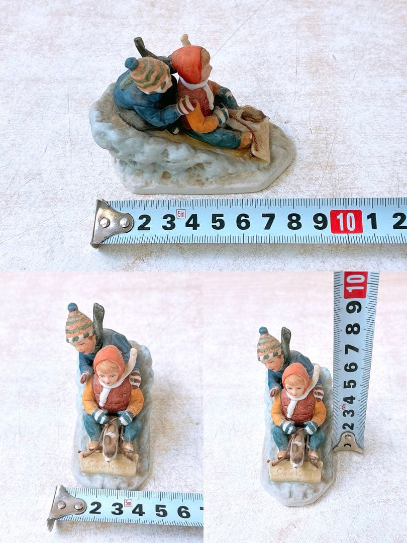 ノーマン・ロックウェル 陶磁器 置物 Downhill Racer 1983年製