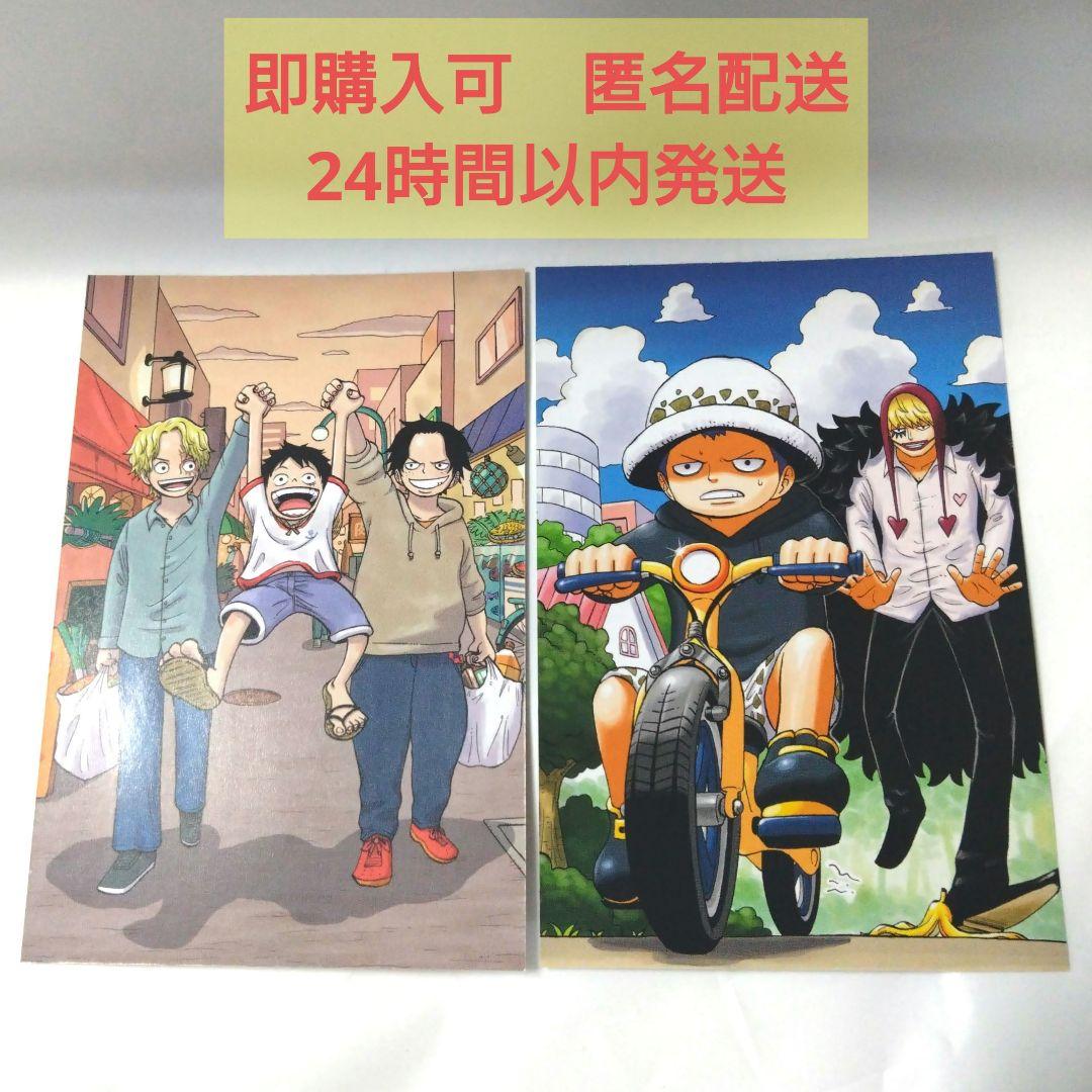 ワンピース学園 最強ジャンプ 付録 ポストカード 三兄弟 ロー