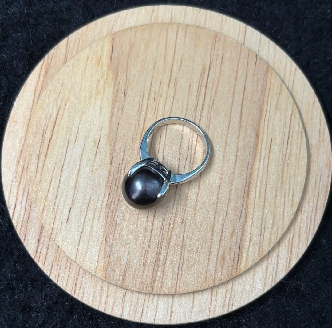 宝くじ高額選時着用】Pt900 黒蝶真珠リング 11mm タヒチ産 13号 - メルカリ