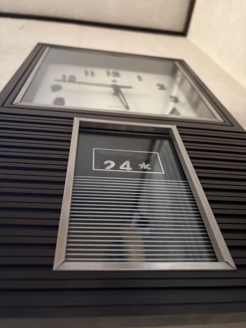 ナショナル松下電工 壁掛け レトロ振り子時計 時報＆カレンダー機能