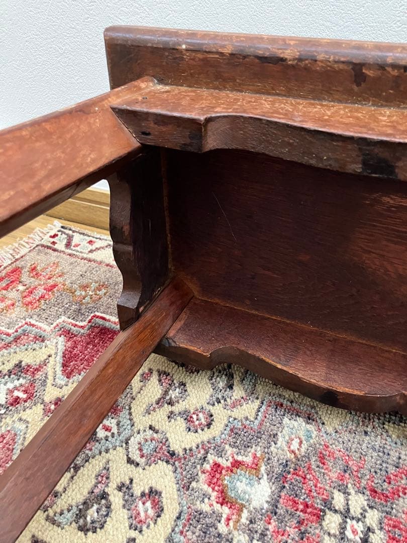 アンティークサイドテーブル 花台 ベッドサイドテーブル　小　キャスター付　古道具