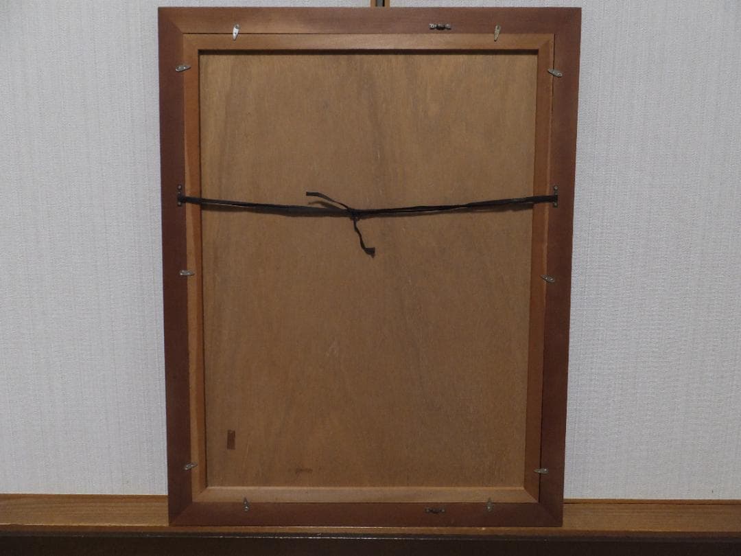 ☆日本画☆矢谷長治「柿とペイュ」2008年1月制作（93歳）落款