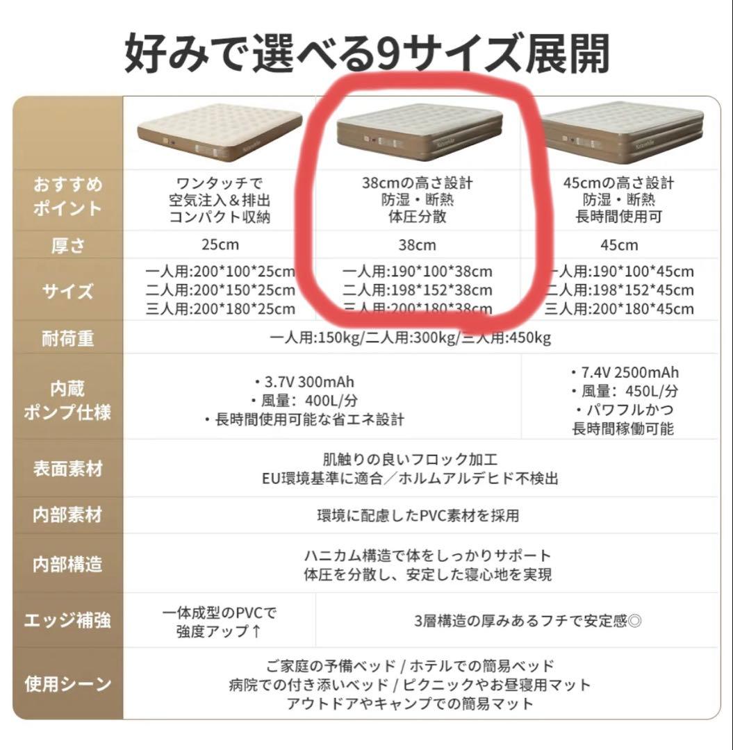 Naturehike エアーベッド キングサイズ　キャンプ