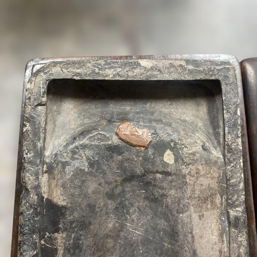 中国硯　端渓　唐木ケース　骨董品　時代物