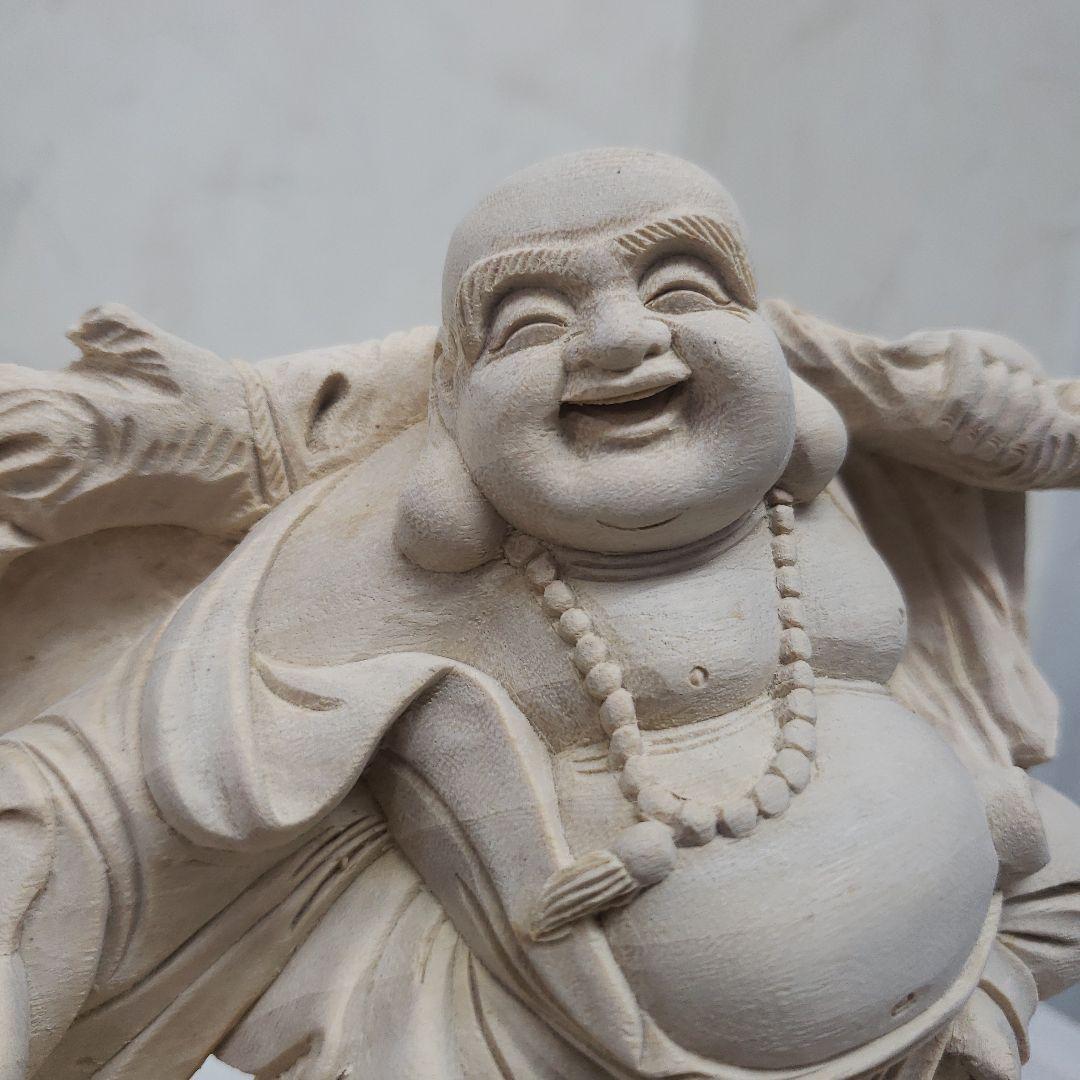 Ｂフライデー　蔵出し特価縁起物 七福神★楠材 布袋とうさぎ★福徳円満 子孫繁栄