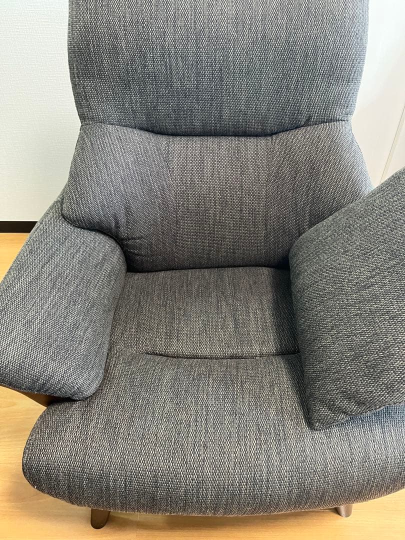 ニトリ 1人掛け布張りソファ「コウテイ3」ダークモカ（ハイバック）クッション付き