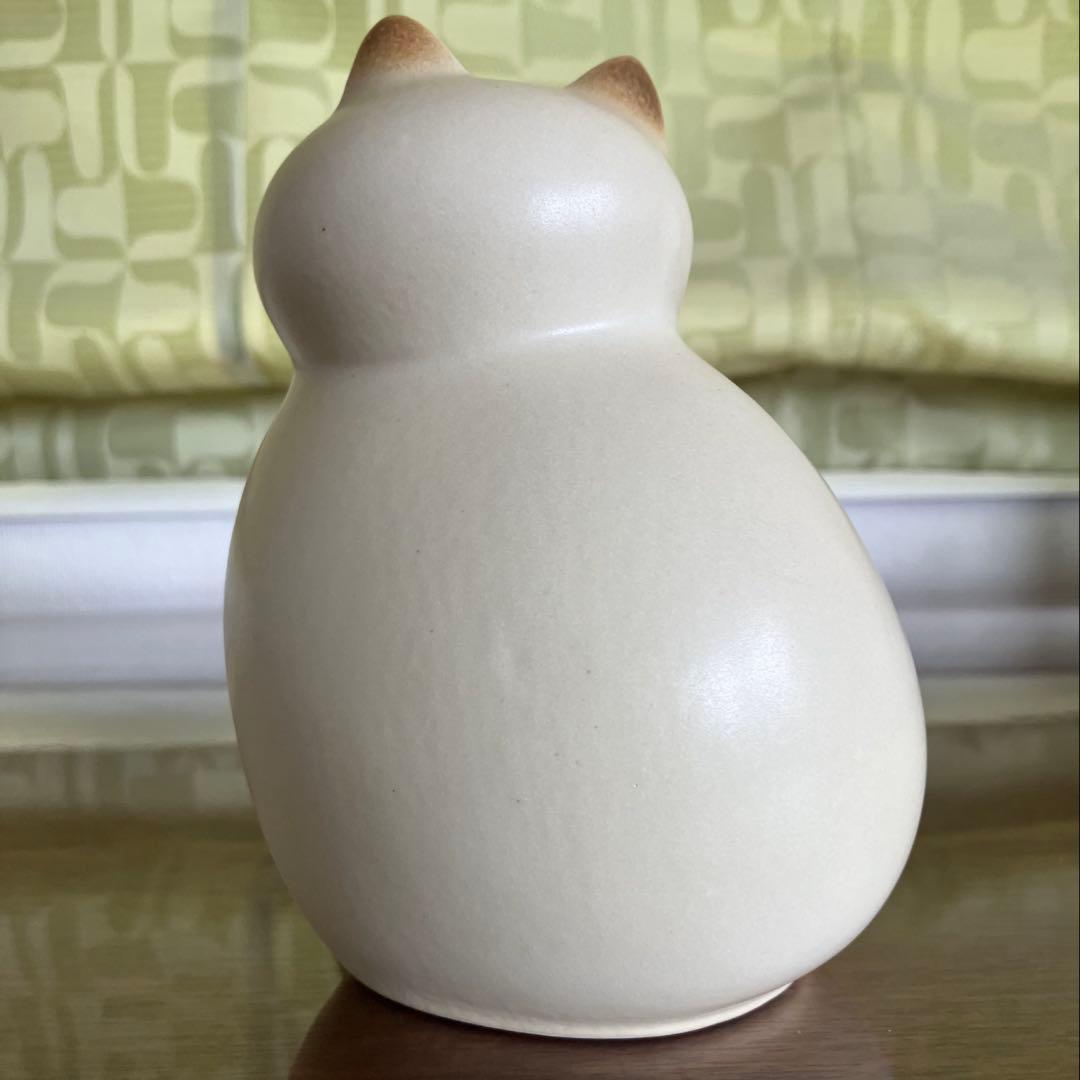 リサラーソン 置物　猫　キャット　ミア　ホワイトブラウン　セミミディアム