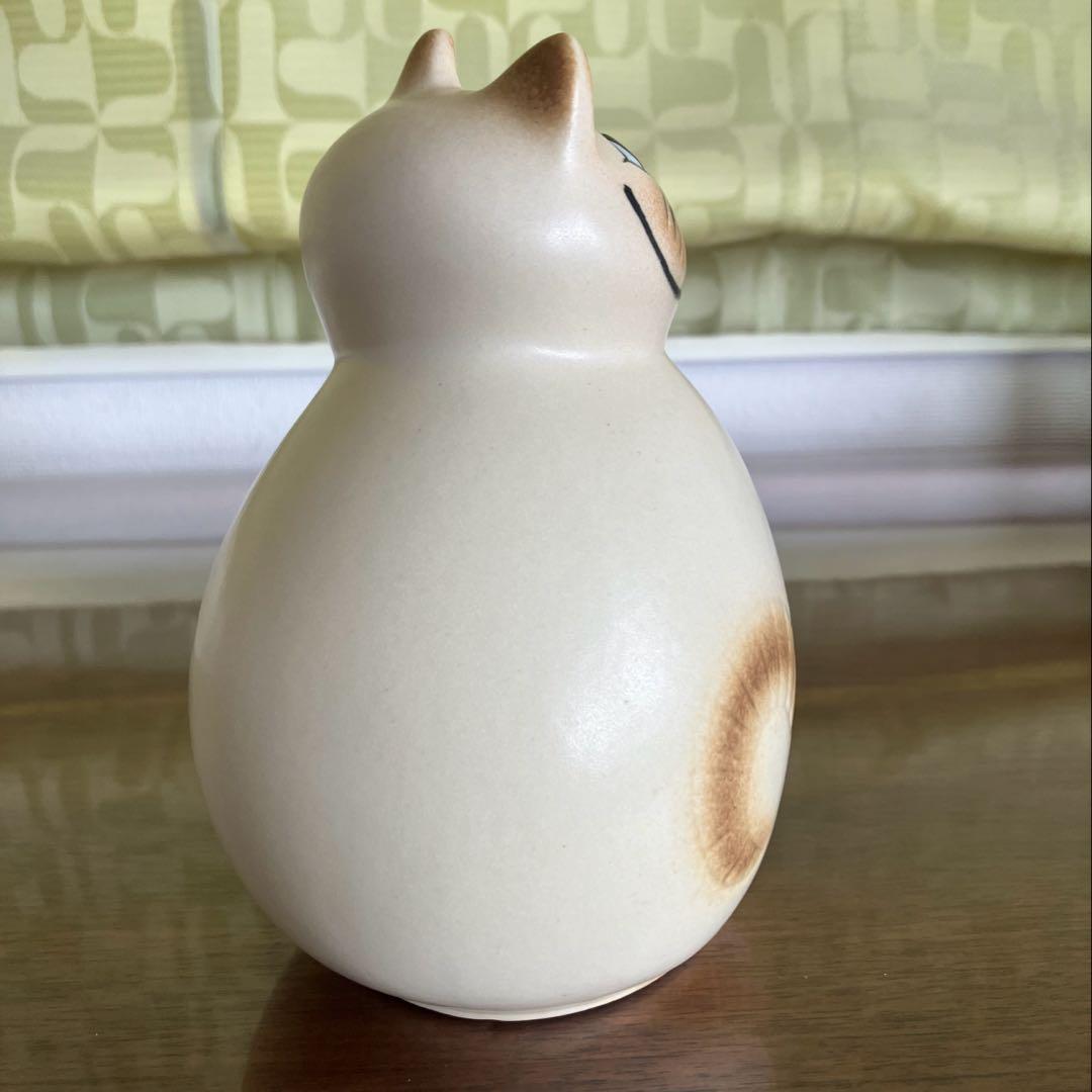 リサラーソン 置物　猫　キャット　ミア　ホワイトブラウン　セミミディアム