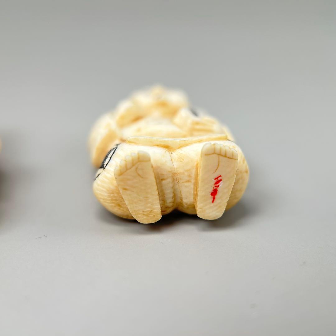 福の神像 4体セット彫刻根付天然素材アンティーク骨董飾り物古美術置物細密細工